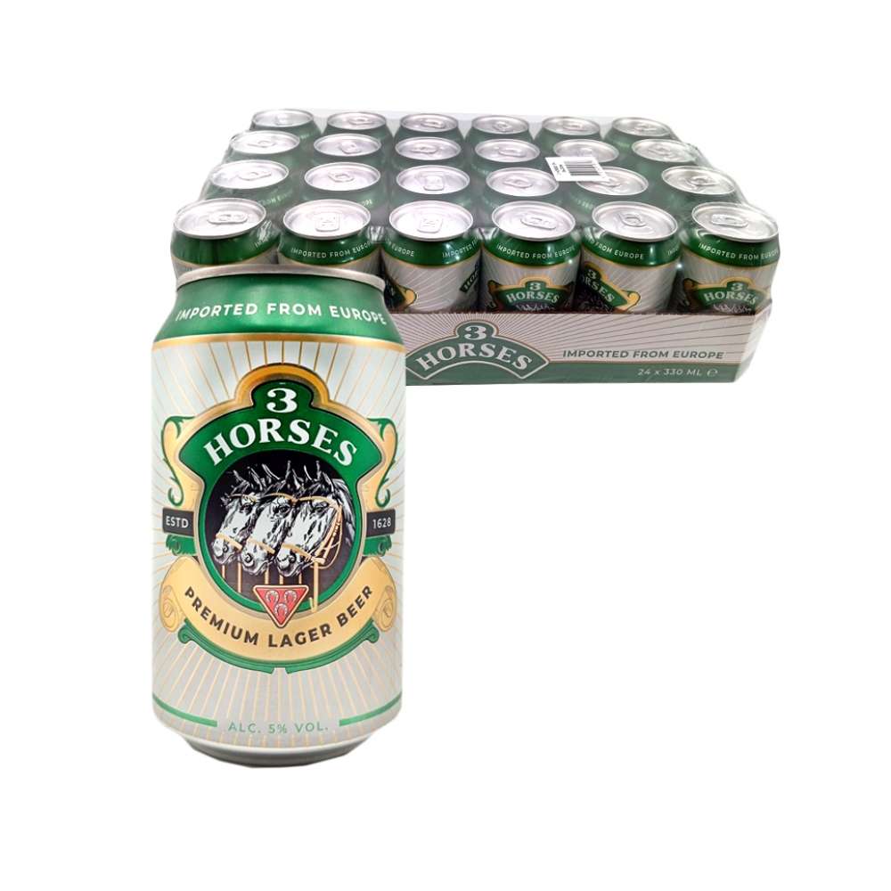 Cerveza 3 Horses (24 x 330 ml)