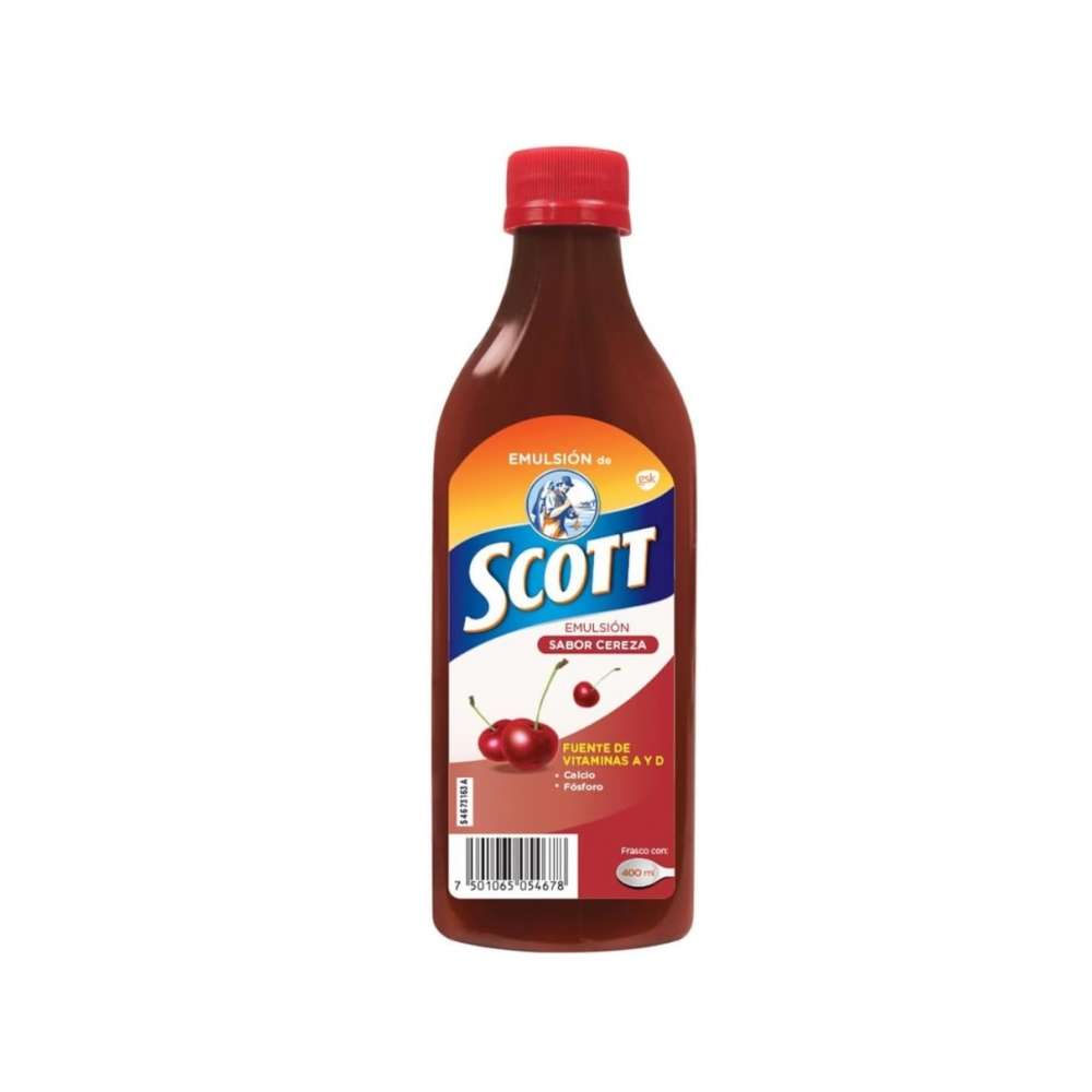 Aceite de hígado de bacalao + Vitaminas a y d + Calcio + fósforo Scott (400 ml / 14. 07 fl. Oz)